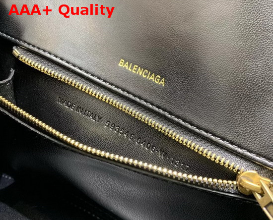 Balenciaga Hourglass Small Top Handle Bag in Black and White Wool Tweed Replica