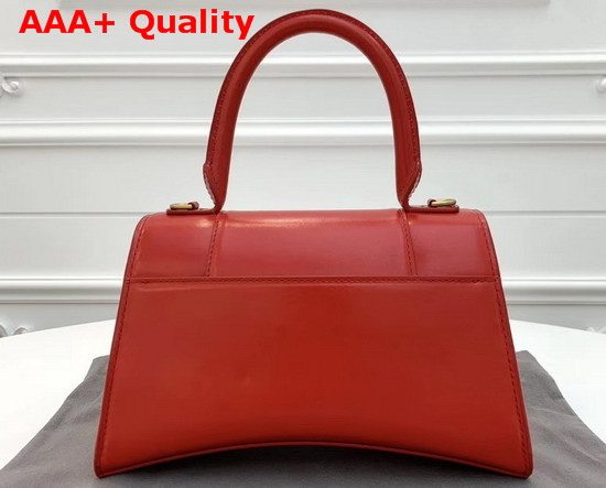 Balenciaga Hourglass Small Top Handle Bag in Red Shiny Box Calfskin Replica