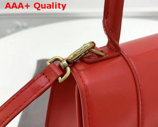 Balenciaga Hourglass Small Top Handle Bag in Red Shiny Box Calfskin Replica