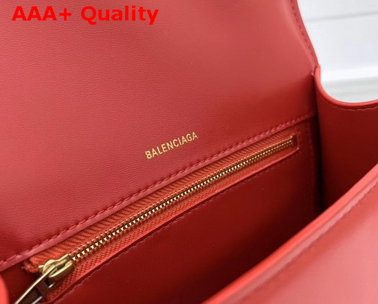 Balenciaga Hourglass Small Top Handle Bag in Red Shiny Box Calfskin Replica