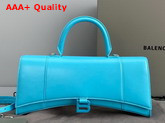 Balenciaga Hourglass Stretched Top Handle Bag in Blue Shiny Box Calfskin Replica