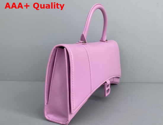 Balenciaga Hourglass Stretched Top Handle Bag in Light Purple Shiny Box Calfskin Replica