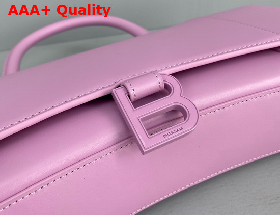Balenciaga Hourglass Stretched Top Handle Bag in Light Purple Shiny Box Calfskin Replica
