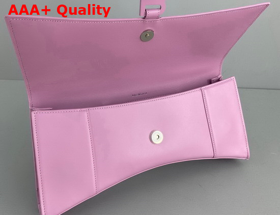 Balenciaga Hourglass Stretched Top Handle Bag in Light Purple Shiny Box Calfskin Replica