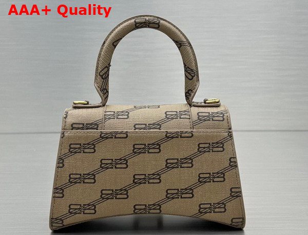 Balenciaga Hourglass XS Handbag in Beige and Brown BB Monogram Coated Canvas Replica