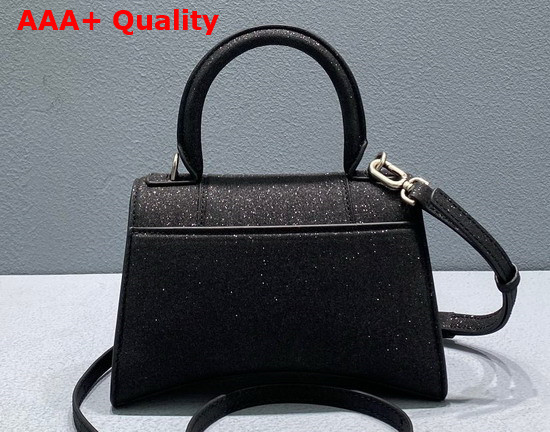 Balenciaga Hourglass XS Handbag in Glitter Material in Black Replica