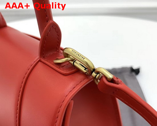 Balenciaga Hourglass XS Top Handle Bag in Red Shiny Box Calfskin Replica