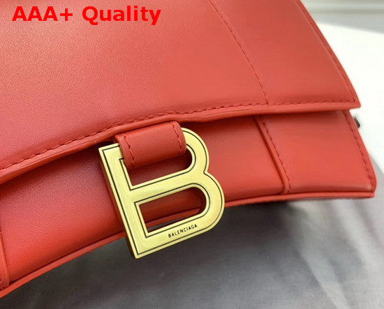 Balenciaga Hourglass XS Top Handle Bag in Red Shiny Box Calfskin Replica