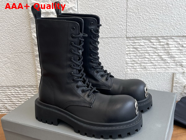 Balenciaga Hummer Lace Up Bootie in Black Soft Bullskin Replica