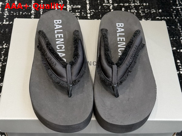 Balenciaga Jet Lag Thong in Black Brushed Satin Replica