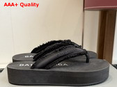 Balenciaga Jet Lag Thong in Black Brushed Satin Replica