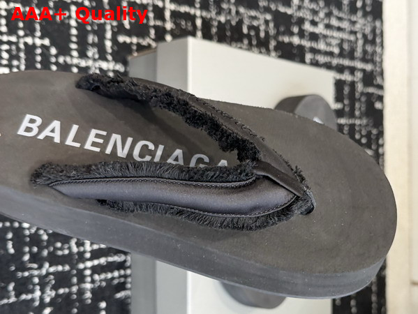 Balenciaga Jet Lag Thong in Black Brushed Satin Replica
