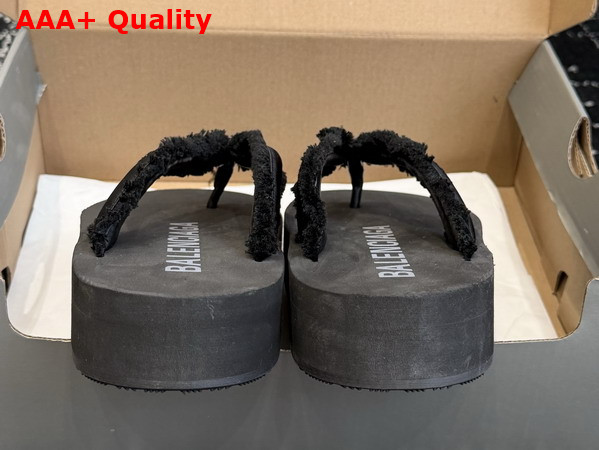 Balenciaga Jet Lag Thong in Black Brushed Satin Replica