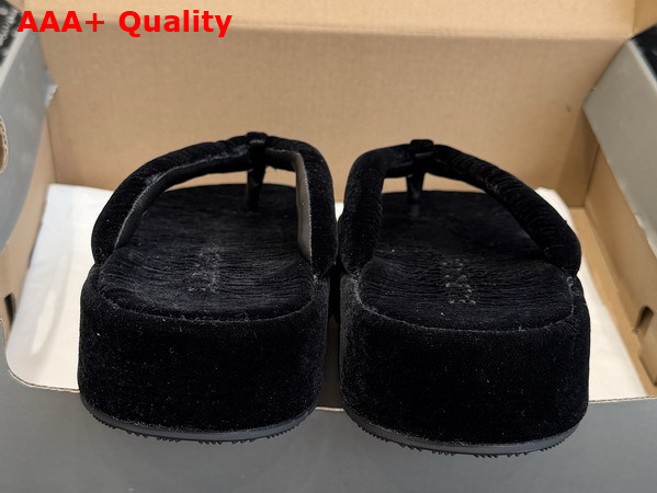 Balenciaga Jet Lag Thong in Black Stretch Velvet Replica