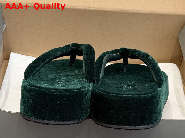 Balenciaga Jet Lag Thong in Green Stretch Velvet Replica