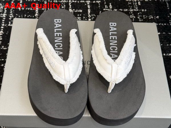 Balenciaga Jet Lag Thong in Off White Brushed Satin Replica