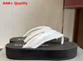 Balenciaga Jet Lag Thong in Off White Brushed Satin Replica