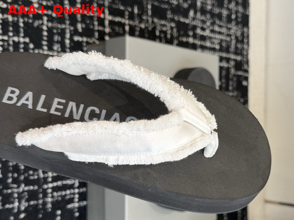 Balenciaga Jet Lag Thong in Off White Brushed Satin Replica