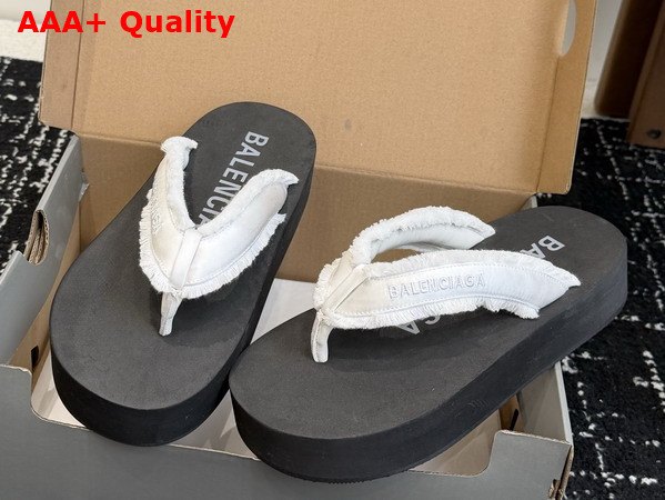 Balenciaga Jet Lag Thong in Off White Brushed Satin Replica