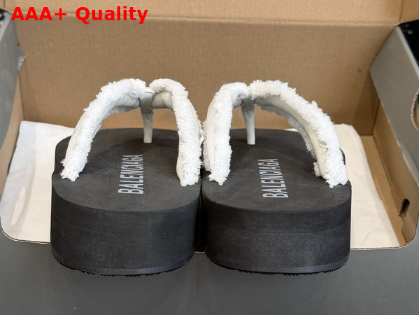 Balenciaga Jet Lag Thong in Off White Brushed Satin Replica