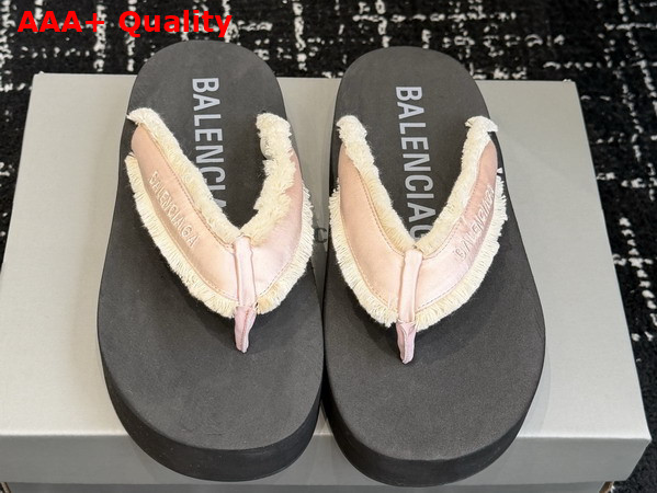 Balenciaga Jet Lag Thong in Pink Brushed Satin Replica