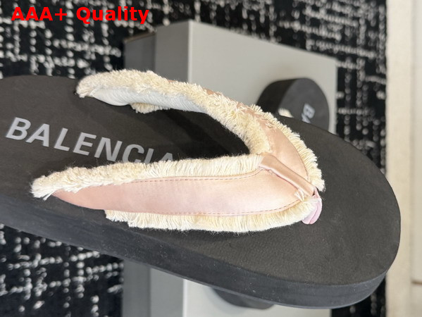 Balenciaga Jet Lag Thong in Pink Brushed Satin Replica