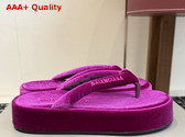 Balenciaga Jet Lag Thong in Purple Stretch Velvet Replica