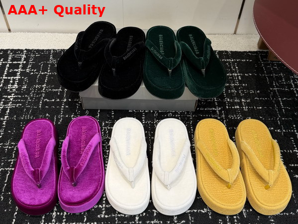 Balenciaga Jet Lag Thong in Purple Stretch Velvet Replica