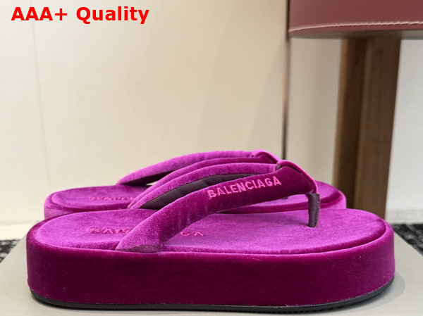 Balenciaga Jet Lag Thong in Purple Stretch Velvet Replica