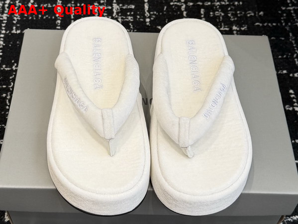 Balenciaga Jet Lag Thong in White Stretch Velvet Replica