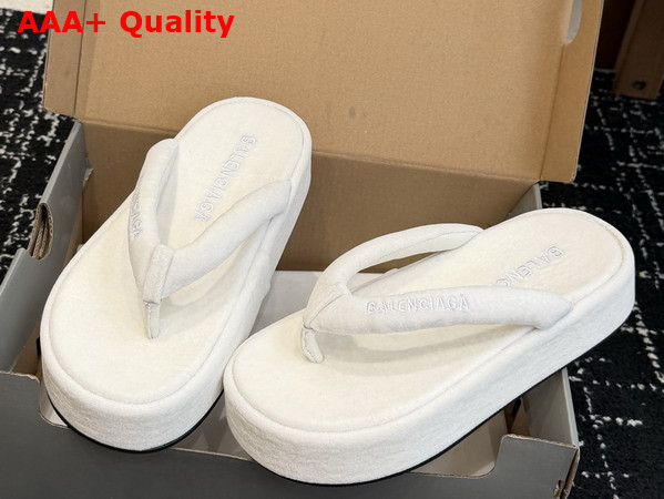 Balenciaga Jet Lag Thong in White Stretch Velvet Replica