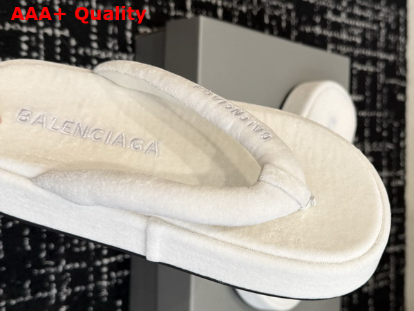 Balenciaga Jet Lag Thong in White Stretch Velvet Replica