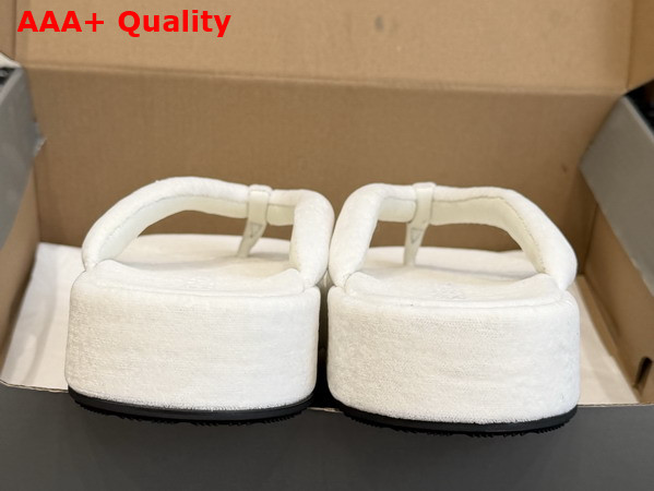 Balenciaga Jet Lag Thong in White Stretch Velvet Replica