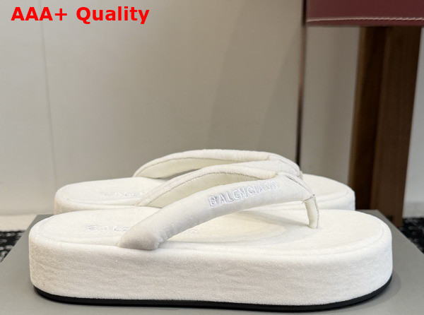 Balenciaga Jet Lag Thong in White Stretch Velvet Replica