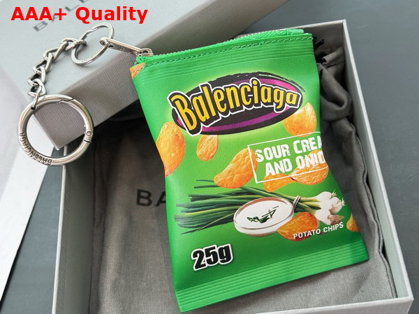 Balenciaga Keychain Chips Charm in Red Glossy Calfskin Replica