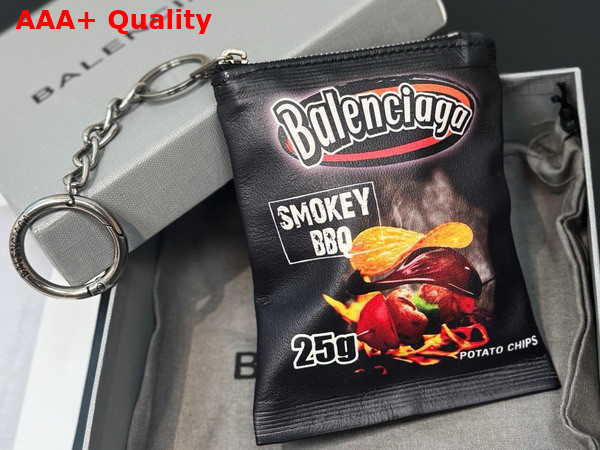 Balenciaga Keychain Chips Charm in Red Glossy Calfskin Replica