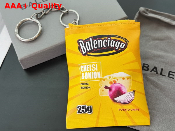 Balenciaga Keychain Chips Charm in Red Glossy Calfskin Replica