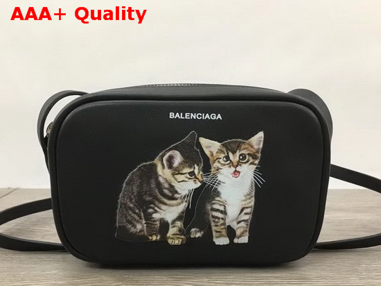Balenciaga Kitten Everyday Camera Bag in Black Calfskin Replica