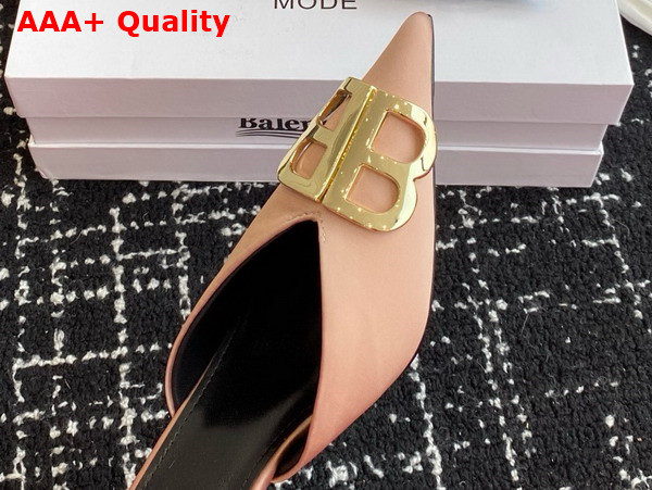 Balenciaga Knife BB Mule in Champagne Satin Replica