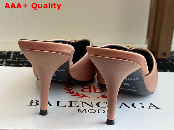 Balenciaga Knife BB Mule in Champagne Satin Replica