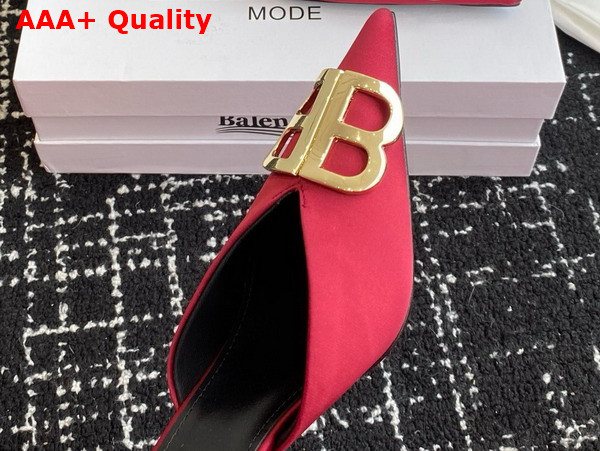 Balenciaga Knife BB Mule in Red Satin Replica