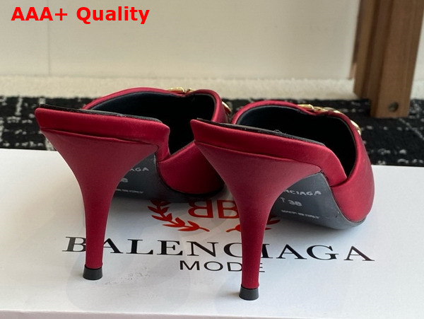 Balenciaga Knife BB Mule in Red Satin Replica