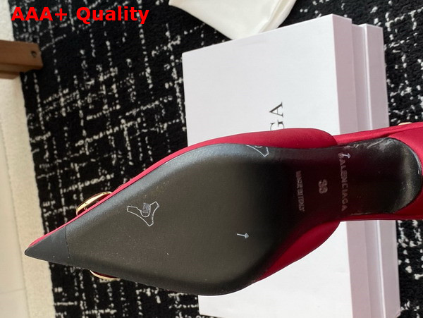 Balenciaga Knife BB Mule in Red Satin Replica