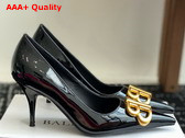 Balenciaga Knife BB Pump in Black Patent Calfskin Replica
