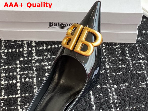 Balenciaga Knife BB Pump in Black Patent Calfskin Replica