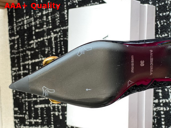 Balenciaga Knife BB Pump in Black Patent Calfskin Replica