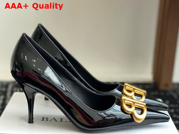 Balenciaga Knife BB Pump in Black Patent Calfskin Replica