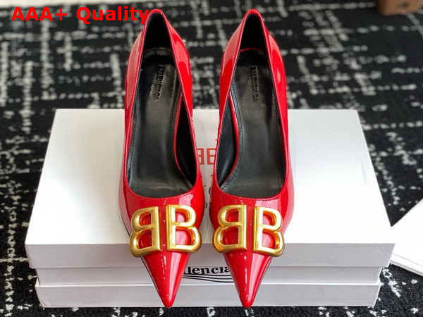 Balenciaga Knife BB Pump in Red Patent Calfskin Replica