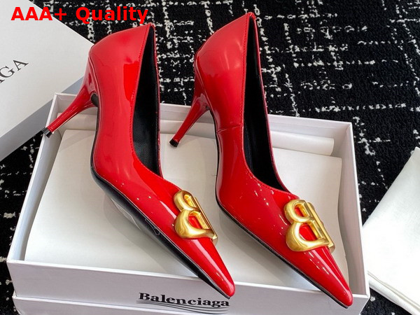 Balenciaga Knife BB Pump in Red Patent Calfskin Replica