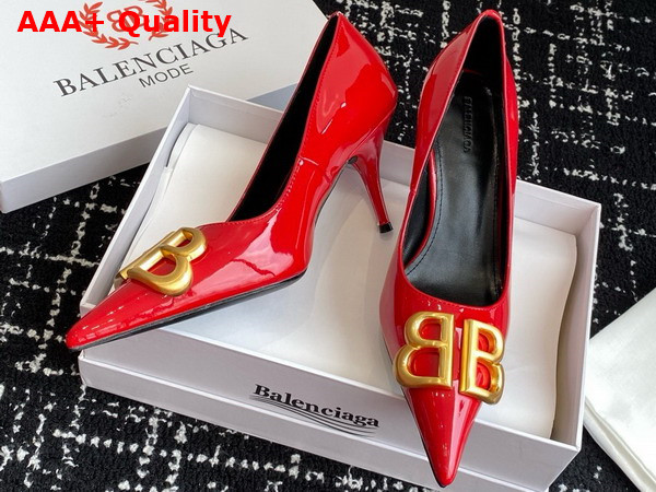 Balenciaga Knife BB Pump in Red Patent Calfskin Replica